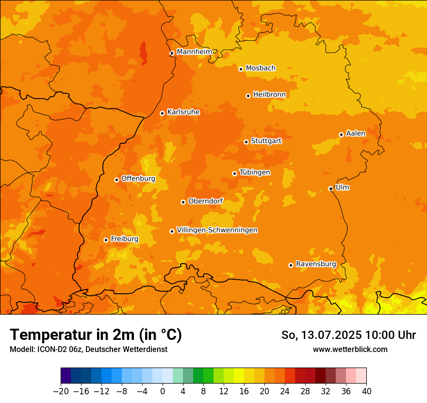 Modellkarten Temperatur