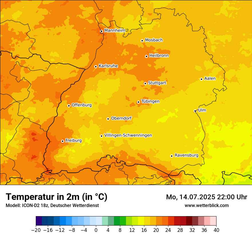 Modellkarten Temperatur