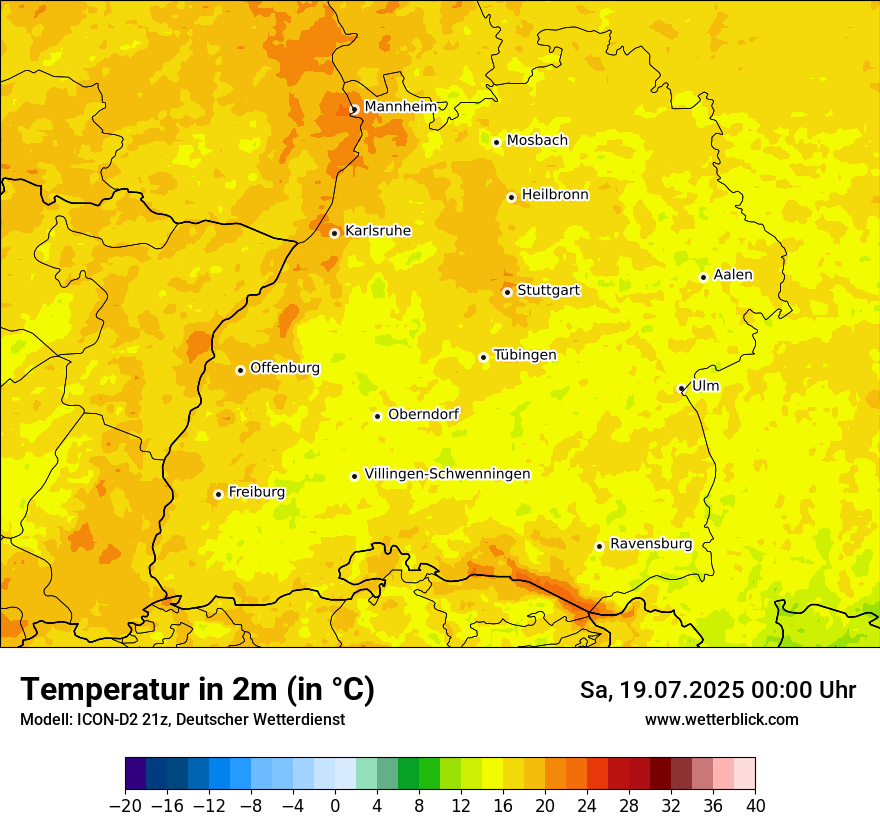 Modellkarten Temperatur