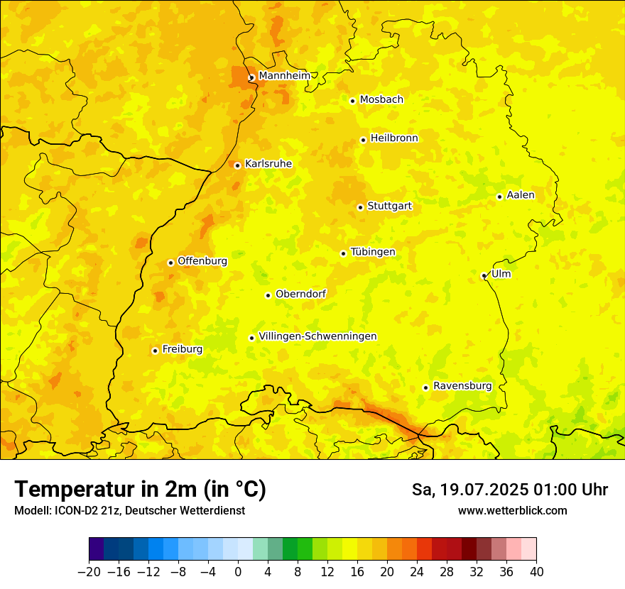 Modellkarten Temperatur