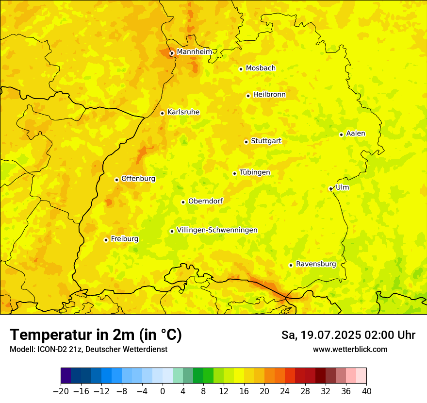 Modellkarten Temperatur