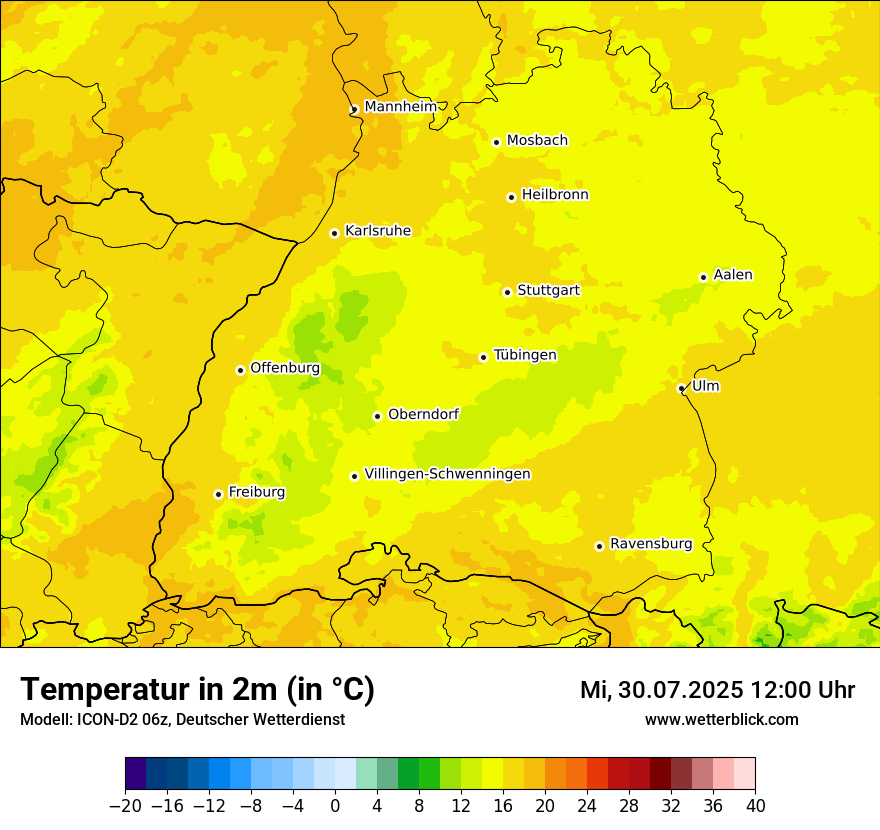 Modellkarten Temperatur