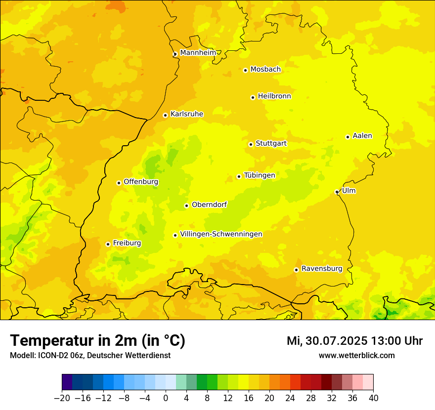 Modellkarten Temperatur