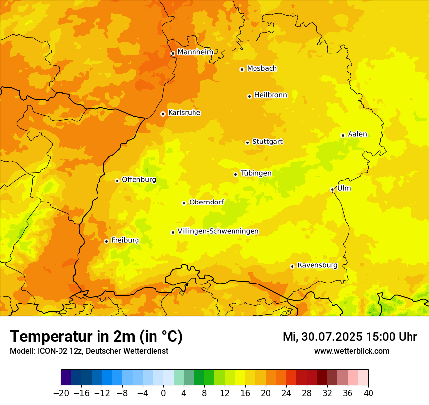 Modellkarten Temperatur