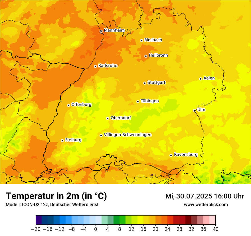 Modellkarten Temperatur