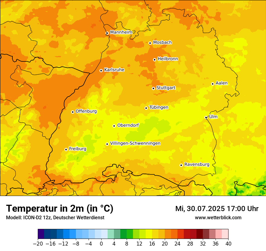 Modellkarten Temperatur