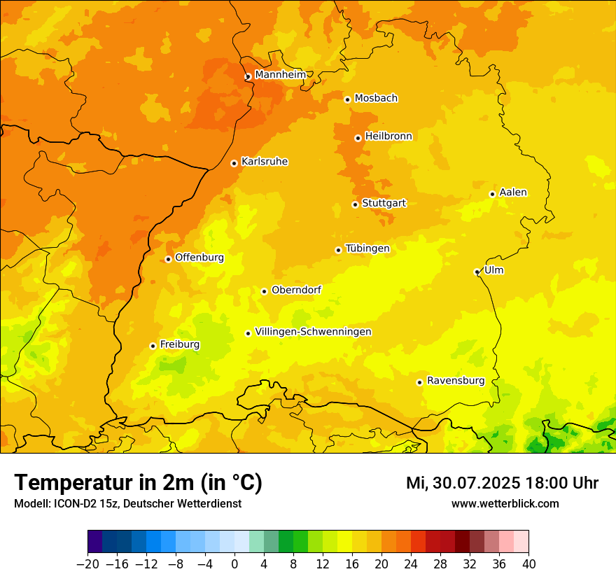 Modellkarten Temperatur