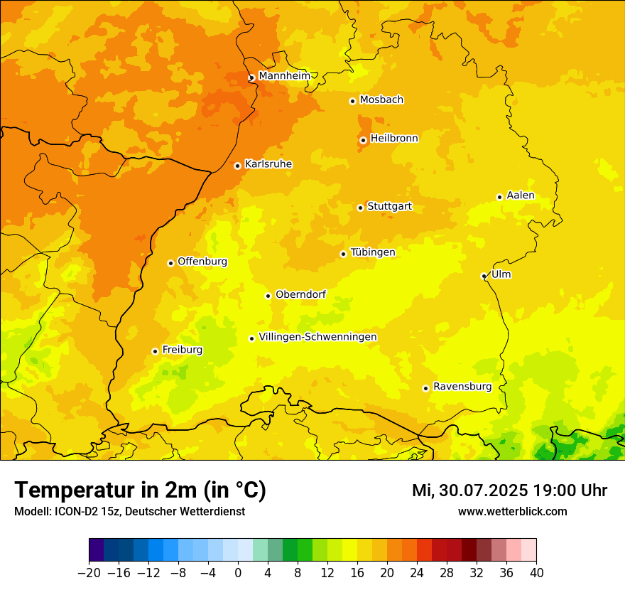 Modellkarten Temperatur