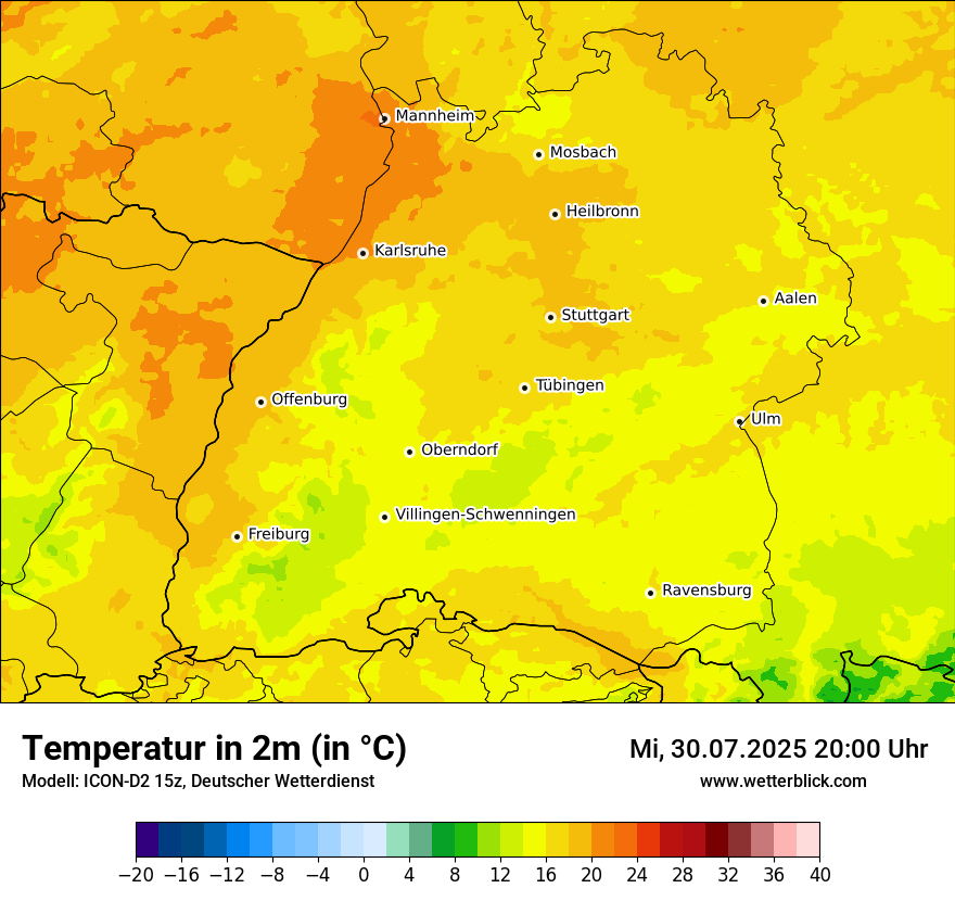 Modellkarten Temperatur