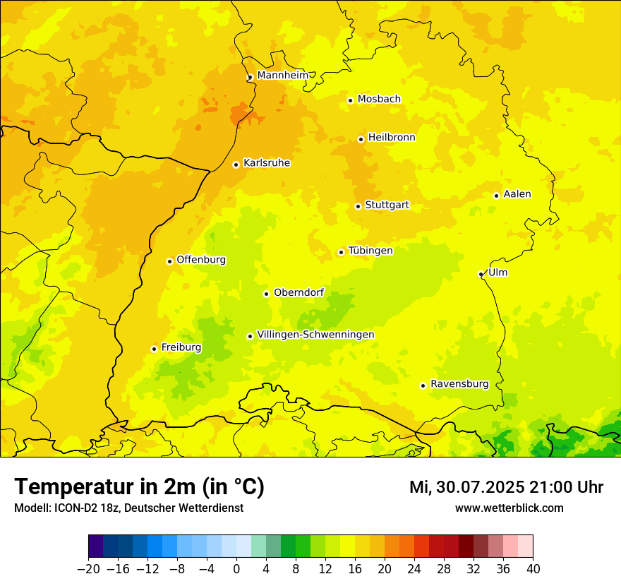 Modellkarten Temperatur
