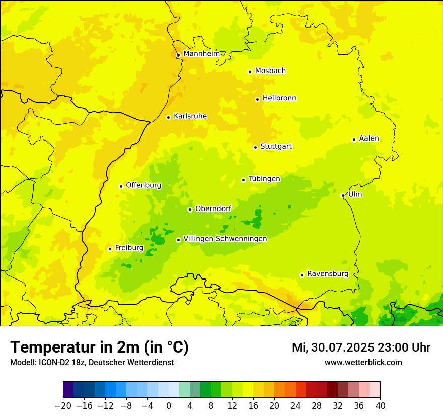 Modellkarten Temperatur