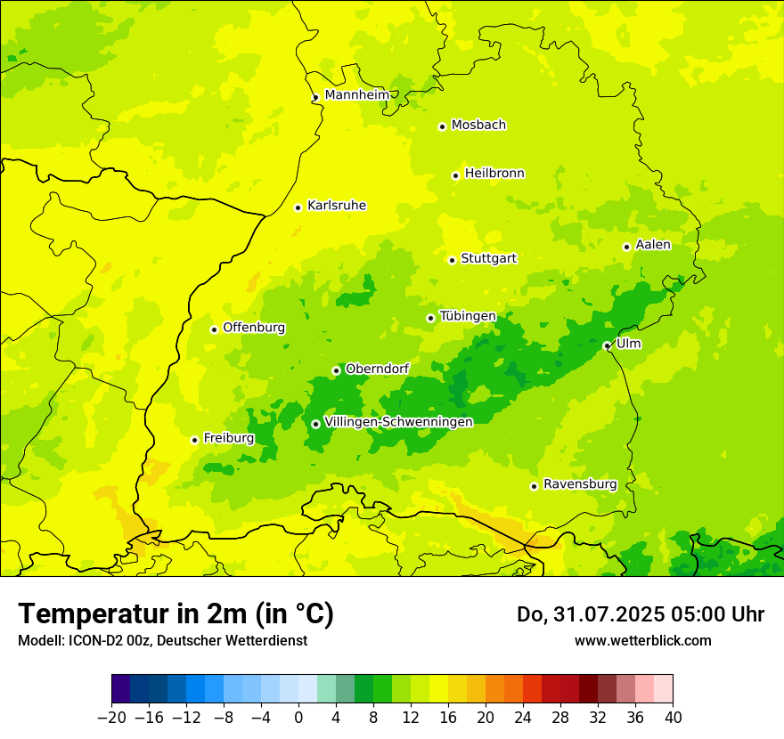 Modellkarten Temperatur