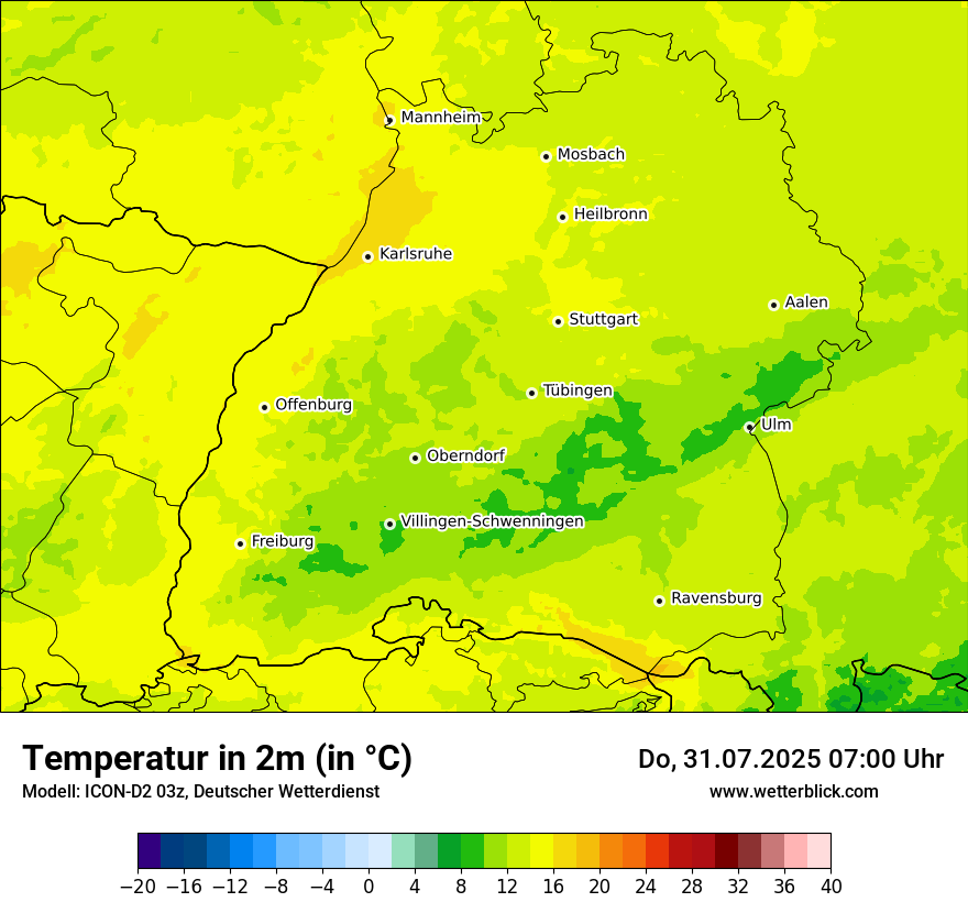 Modellkarten Temperatur