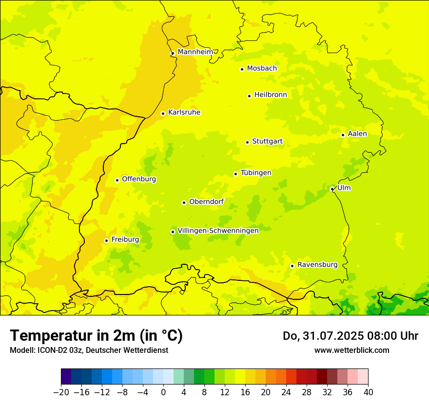 Modellkarten Temperatur