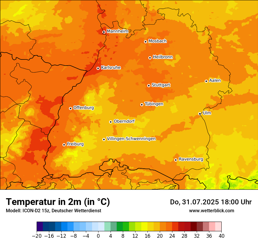 Modellkarten Temperatur