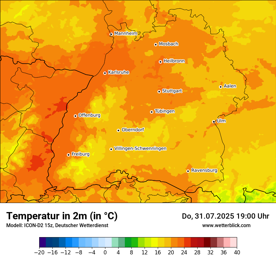 Modellkarten Temperatur