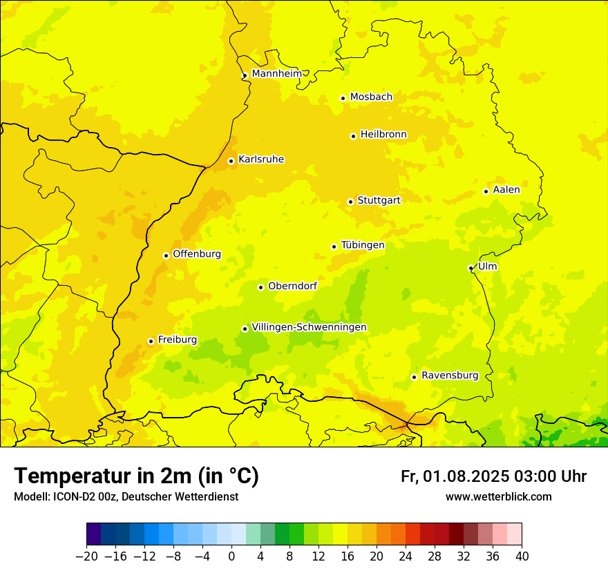 Modellkarten Temperatur
