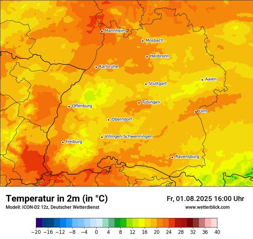 Modellkarten Temperatur