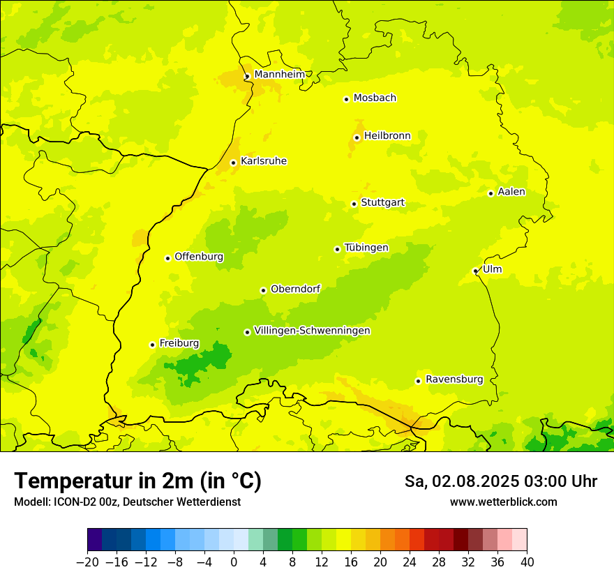 Modellkarten Temperatur