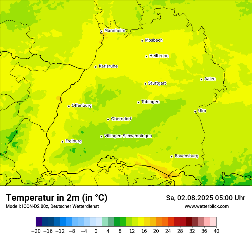 Modellkarten Temperatur