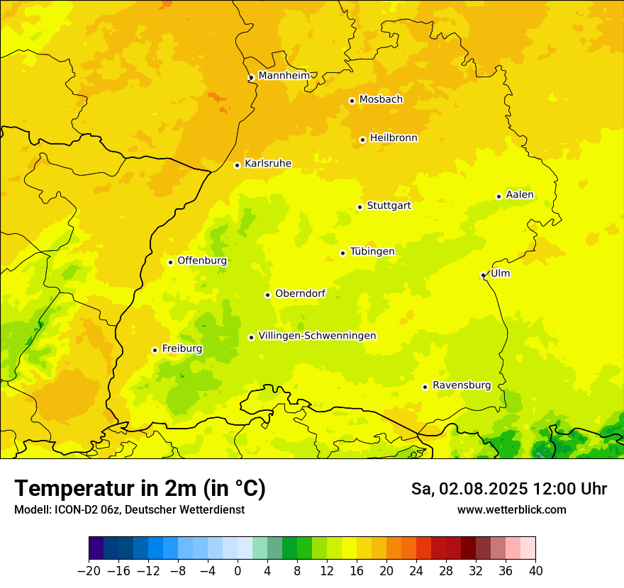 Modellkarten Temperatur
