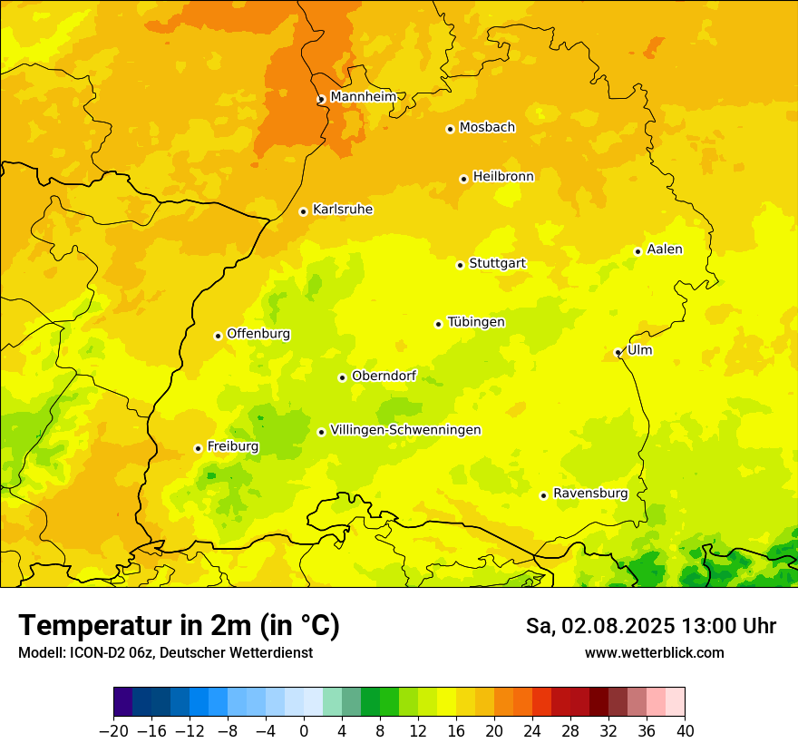 Modellkarten Temperatur