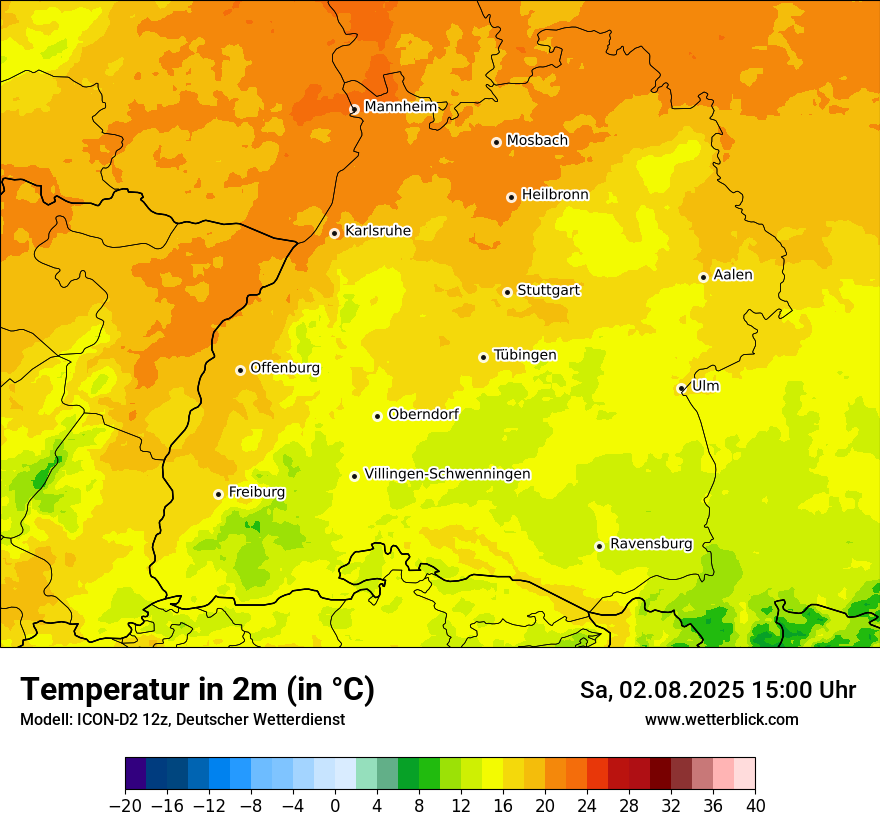 Modellkarten Temperatur