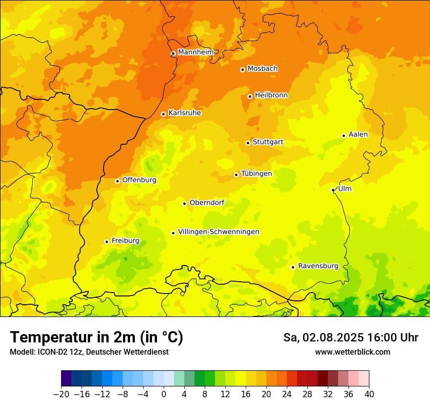 Modellkarten Temperatur