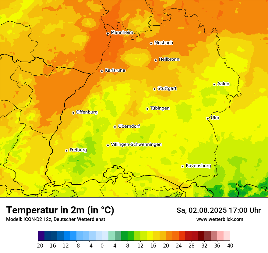 Modellkarten Temperatur