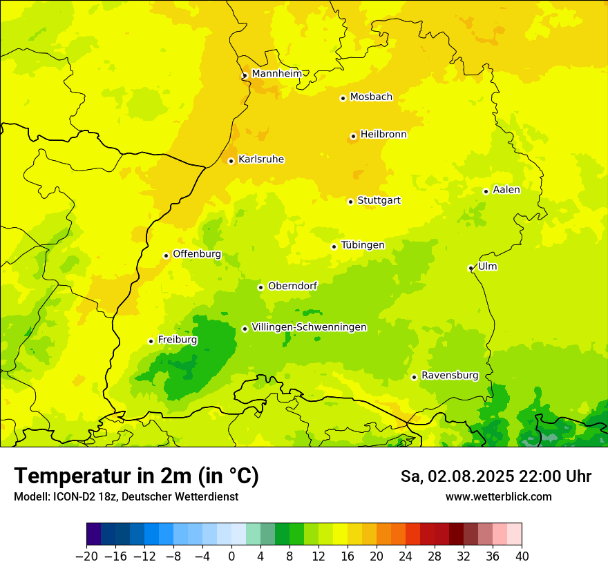 Modellkarten Temperatur