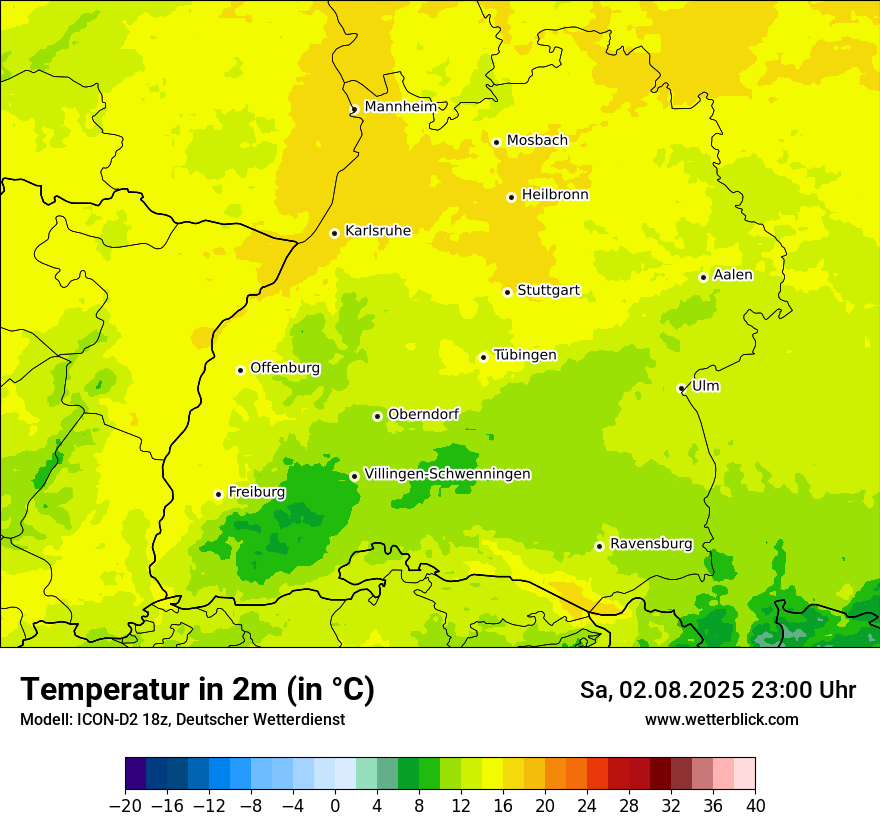 Modellkarten Temperatur