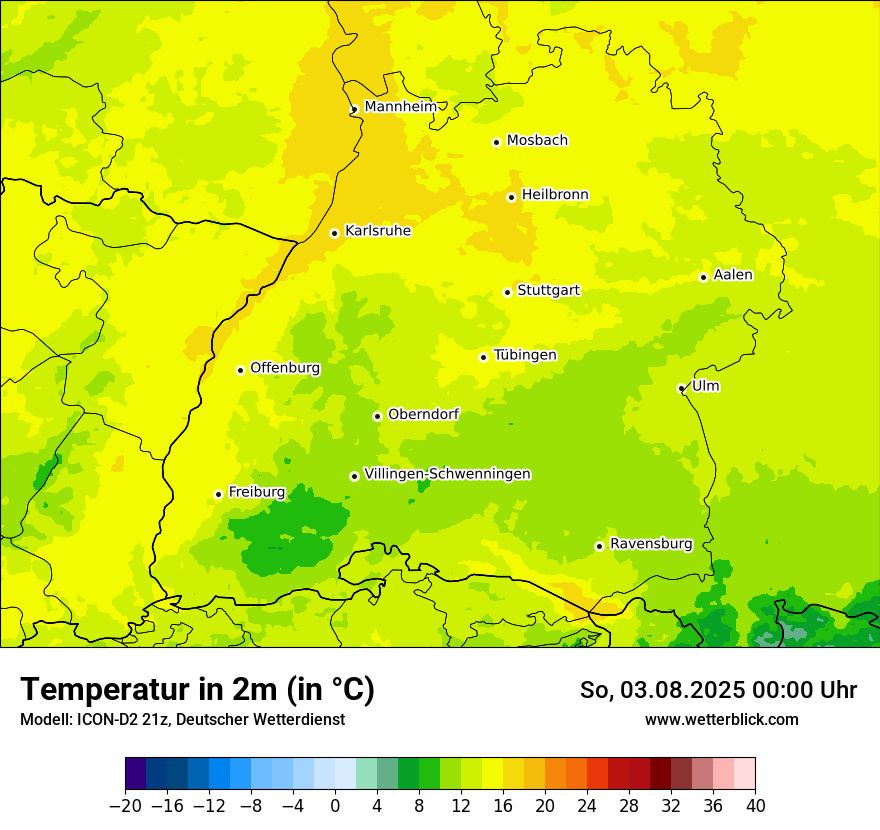 Modellkarten Temperatur