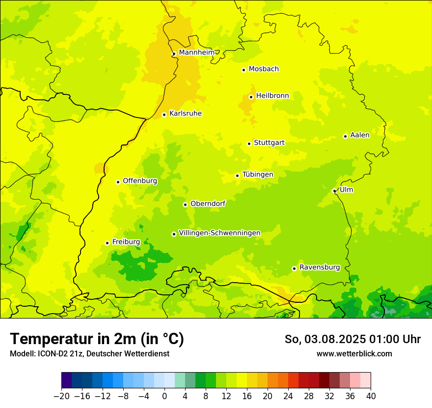 Modellkarten Temperatur
