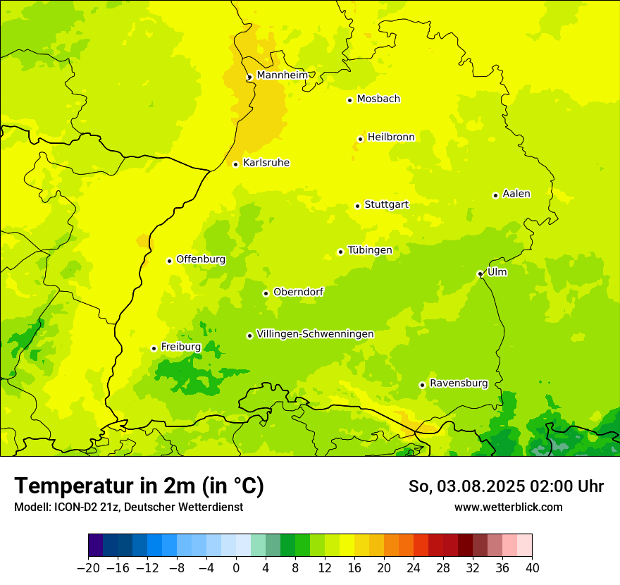 Modellkarten Temperatur