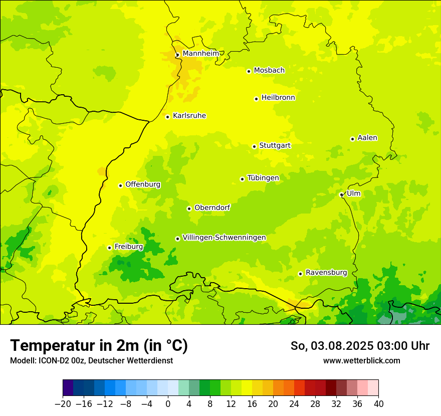 Modellkarten Temperatur