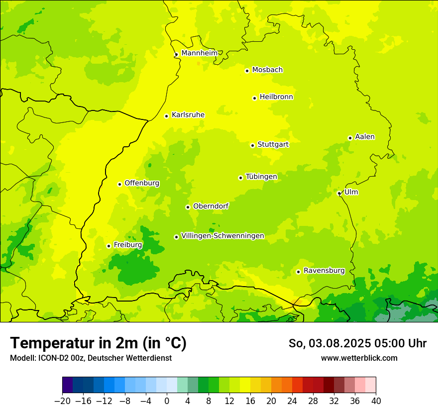 Modellkarten Temperatur