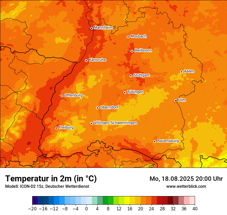 Modellkarten Temperatur