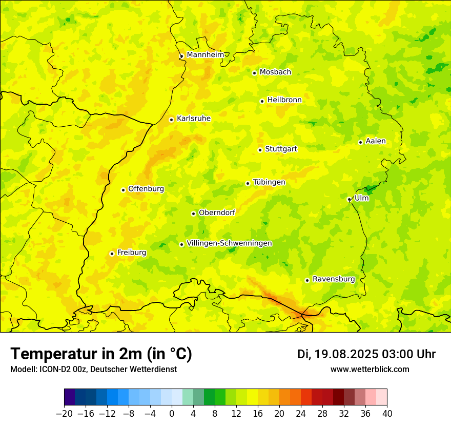 Modellkarten Temperatur