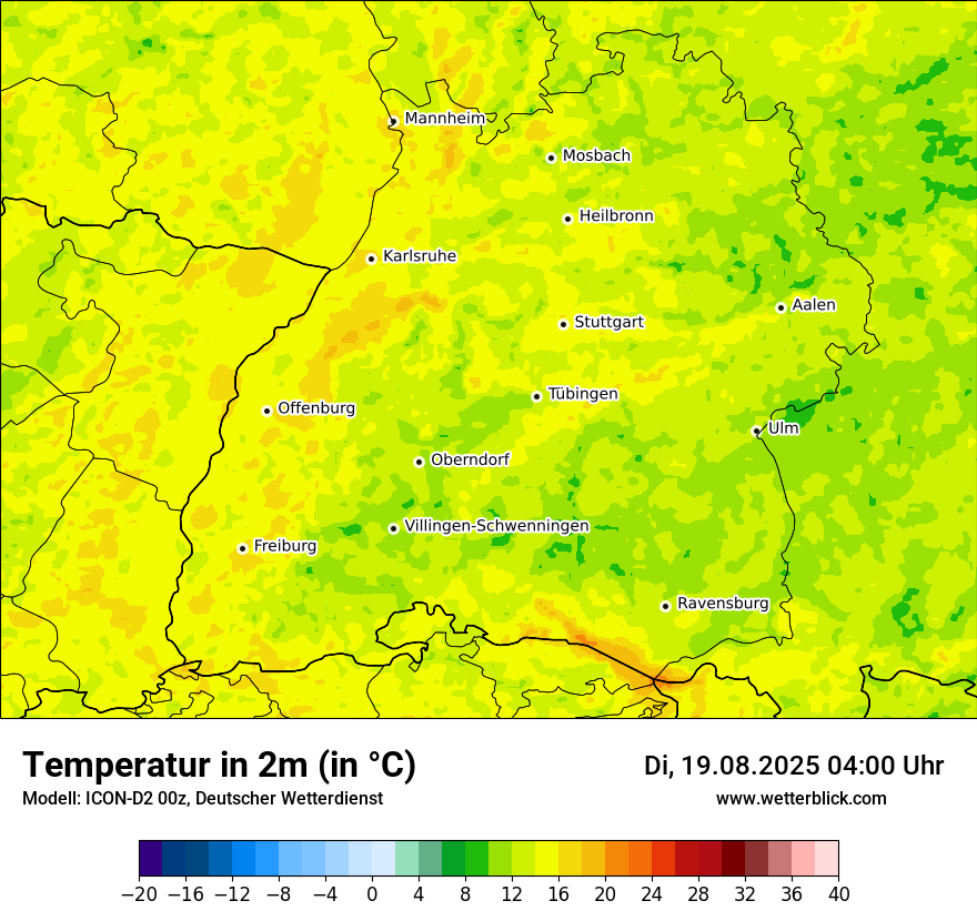 Modellkarten Temperatur