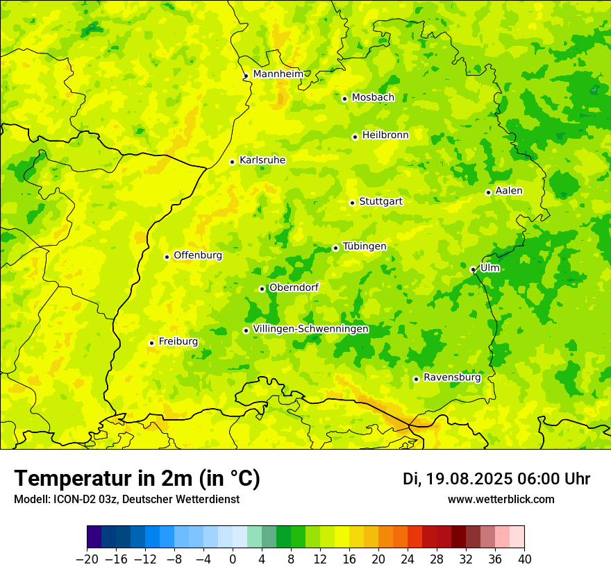 Modellkarten Temperatur