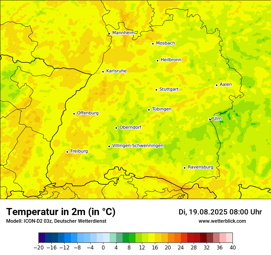 Modellkarten Temperatur