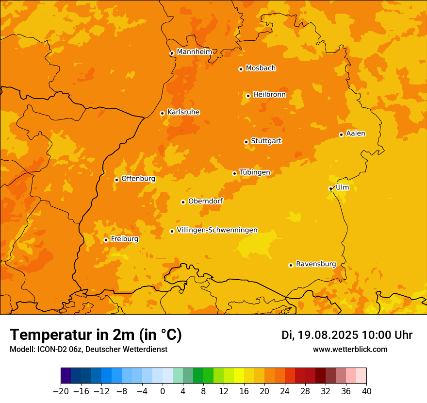 Modellkarten Temperatur