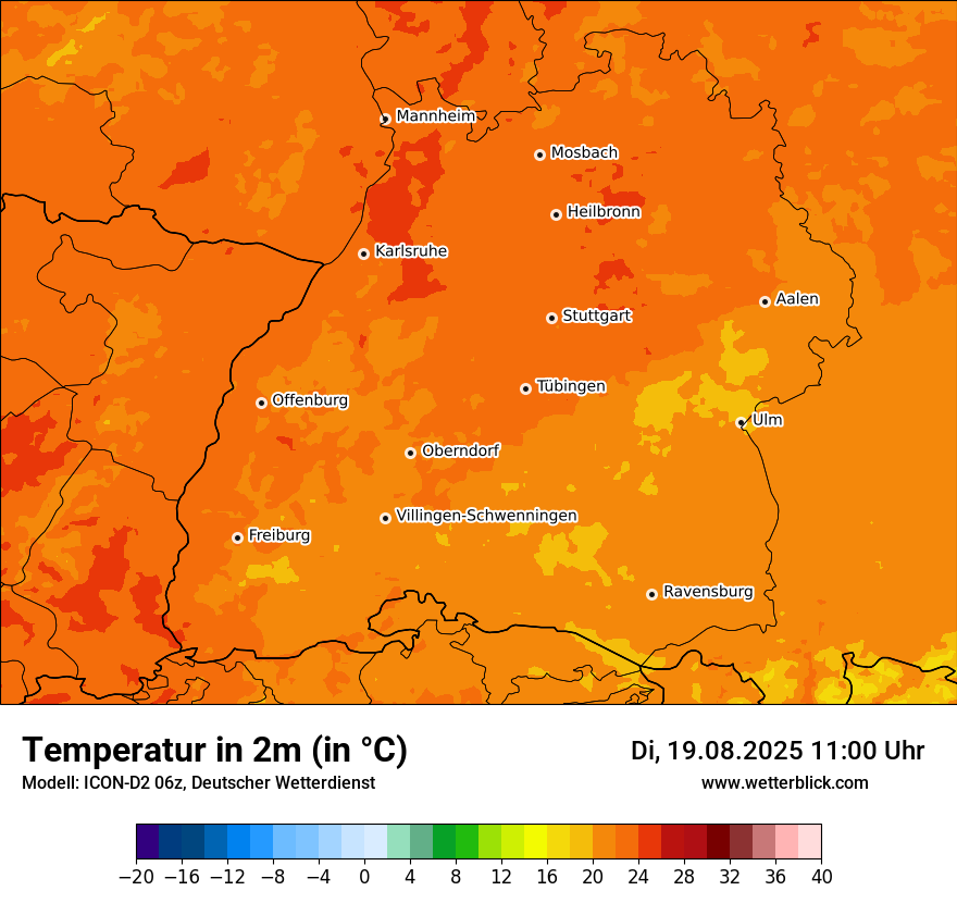 Modellkarten Temperatur