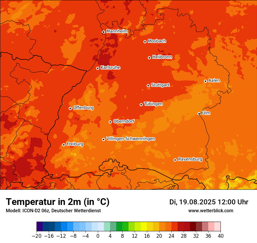 Modellkarten Temperatur