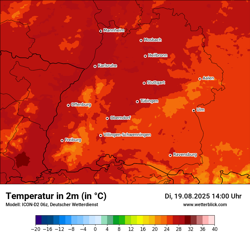 Modellkarten Temperatur