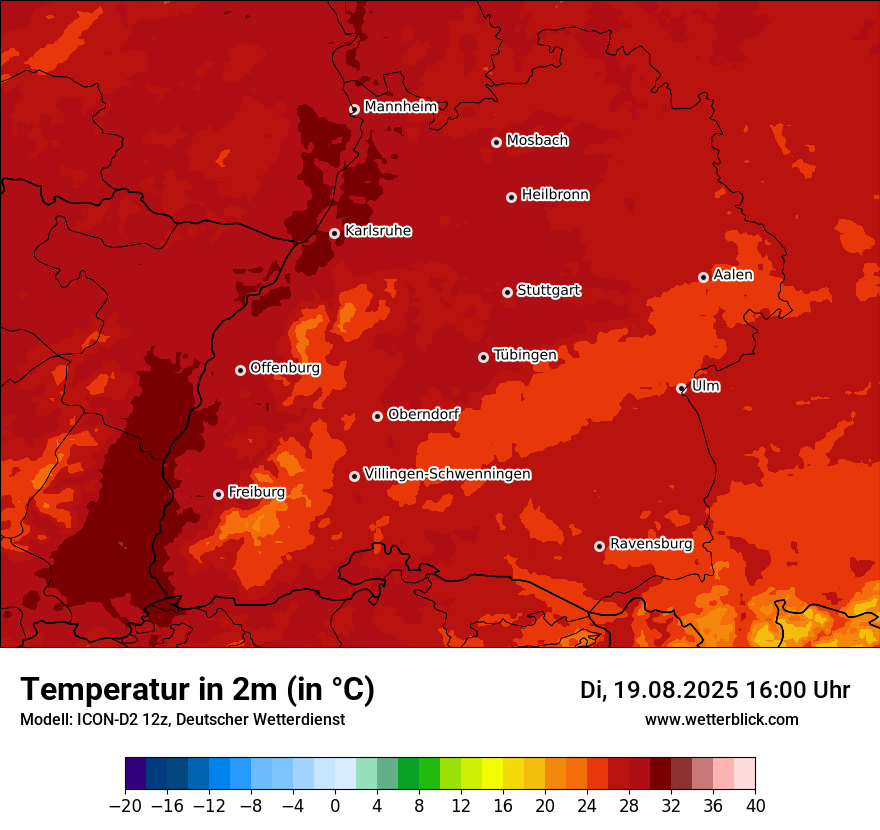 Modellkarten Temperatur
