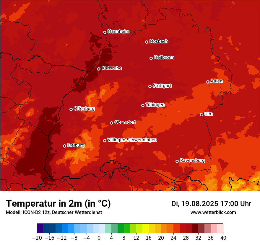 Modellkarten Temperatur