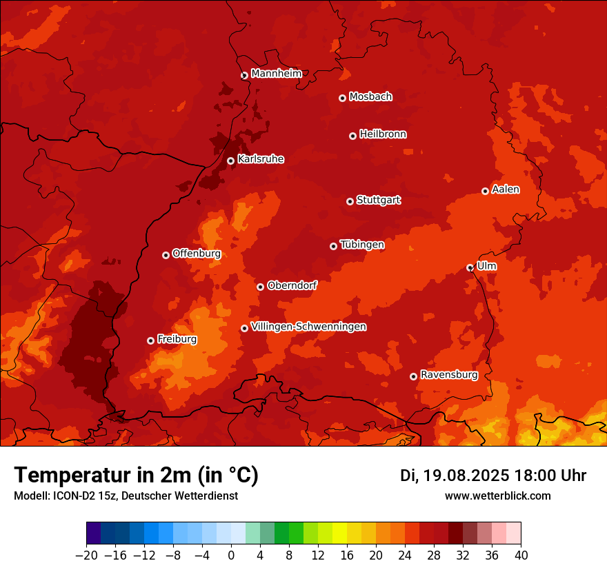 Modellkarten Temperatur