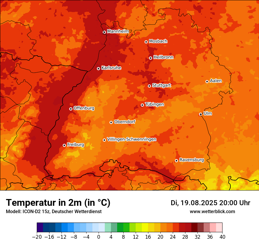 Modellkarten Temperatur