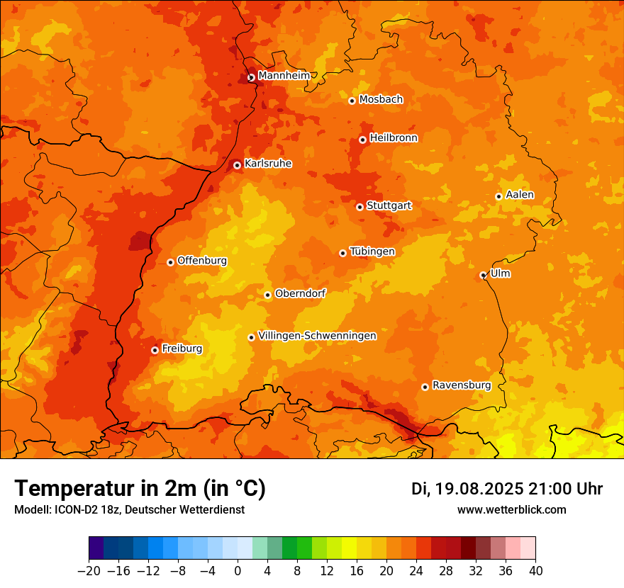 Modellkarten Temperatur